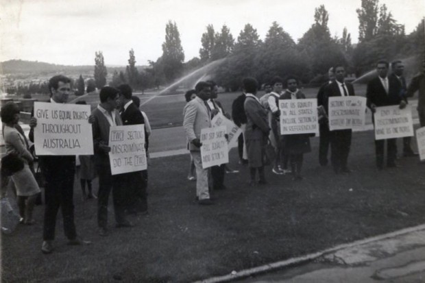 Referendum demonstration outside Parliament House, Canberra 1967